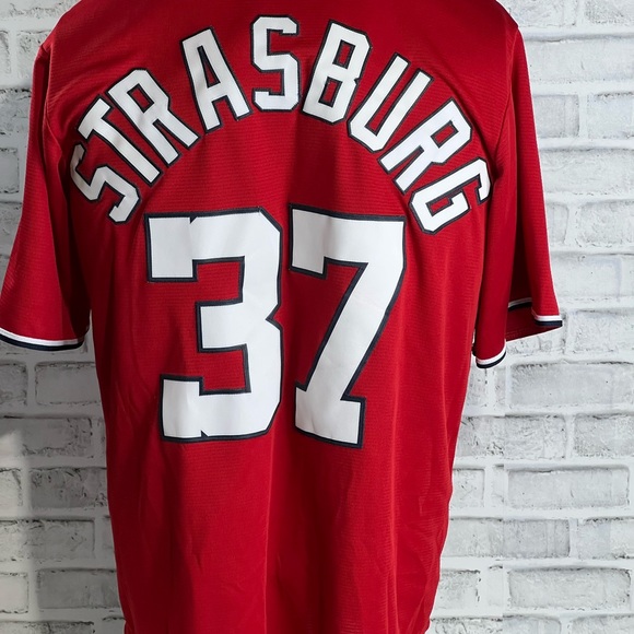 Washington Nationals Majestic Strasburg Red Official Cool Base